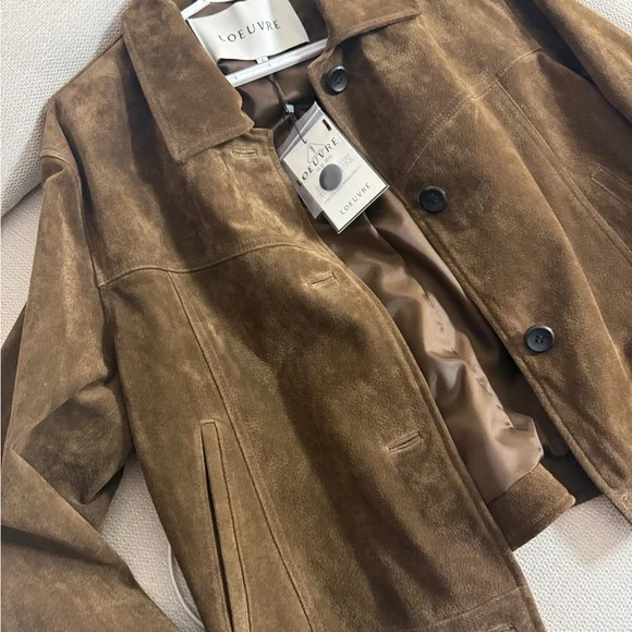 NWT Loeuvre Classic Real Suede Jacket - Brown - Picture 7 of 11